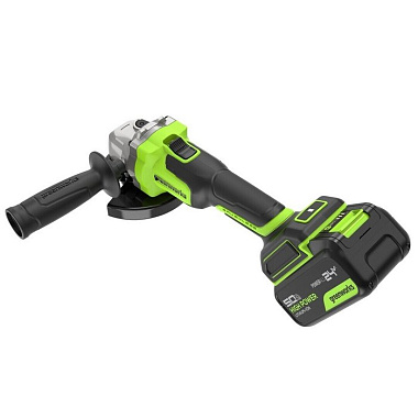 Шлифмашина угловая аккумуляторная GREENWORKS AG590 1х5Ah 3201007CUG
