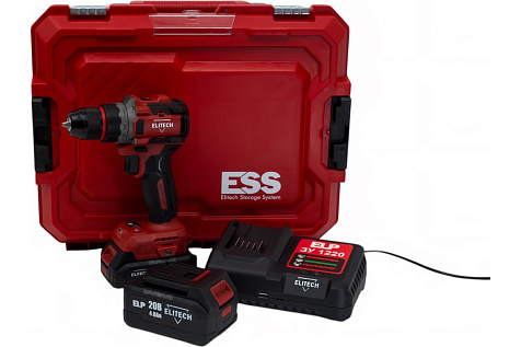 Дрель-шуруповерт аккумуляторная ELITECH ДА 20БЛ2 1х2Ah + 1х4Ah