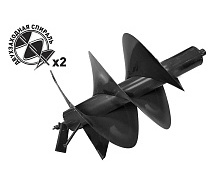 Бур почвенный 2-заходный для мотобура 400x800мм CARVER GDB-400/2