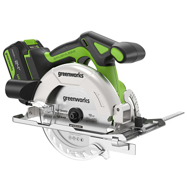 Пила дисковая аккумуляторная GREENWORKS GD24CS165 1x5Ah 1501607CUG