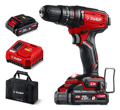 Дрель-шуруповерт ударная аккумуляторная LMS ЗУБР ДШУ-40-22 2х2Ah