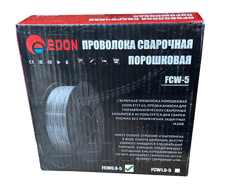 Проволока порошковая 0,8мм 5,0кг EDON FCW0.8-5"