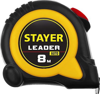 Рулетка 8м х 25мм с автостопом STAYER Leader 3402-08-25_z01
