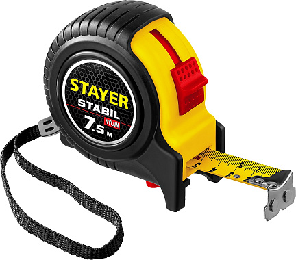 Рулетка 7,5м х 25мм обрезиненная STAYER STABIL 34131-075_z02