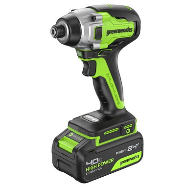 Винтоверт ударный аккумуляторный GREENWORKS GD24ID3 1х4Ah 3802807CUB