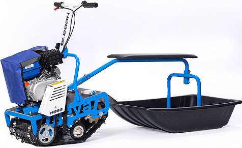 Мотобуксировщик НЕВА МС1-ZS GB225 с санями и сиденьем
