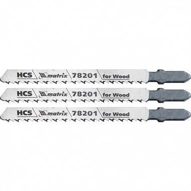 Полотна для электролобзика по дереву 100мм T101B HCS 3шт MATRIX 78201