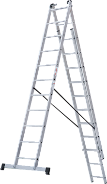 Лестница-стремянка 3-секционная алюминиевая Новая Высота NV1230 3х11