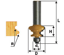 Фреза кромочная фигурная ф25.4х16мм r3.2 хв.12мм ЭНКОР