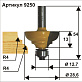 Фреза кромочная калевочная ф28.6х13мм r4. хв.8мм ЭНКОР 9250