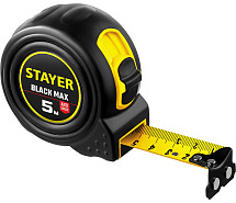 Рулетка 5м х 25мм обрезиненный корпус STAYER BlackMax 3410-05-25_z02