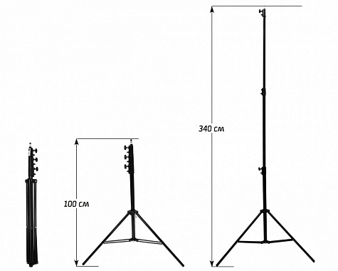 Штатив для уровня лазерного BRAIT BT34 резьба 1/4", 100-340см