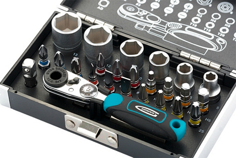 Набор бит и головок 1/4" 26шт в кейсе GROSS 11361