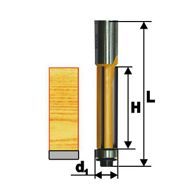 Фреза кромочная прямая ф12.7х25мм хв.12мм ЭНКОР