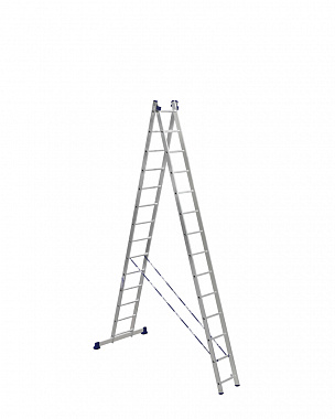 Лестница-стремянка 2-секционная алюминиевая 2х14 АЛЮМЕТ H2 5214