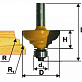 Фреза кромочная калевочная ф33.3х16мм r6.4 хв.8мм ЭНКОР