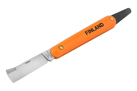 Нож прививочный с язычком для отгиба коры и прямым лезвием 178мм FINLAND