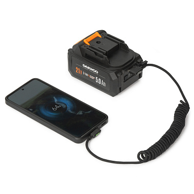 Аккумулятор 21V 5Ah Li-lon с USB разъемом DAEWOO DABT 5021Li