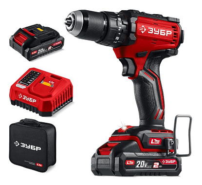 Дрель-шуруповерт ударная аккумуляторная LMS ЗУБР ДБУ-65-22 2х2Ah