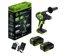 Дрель-шуруповерт аккумуляторная GREENWORKS GD24DD90 2х4Ah 3707507CUD