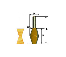 Фреза кромочная конусная ф28.6х45мм 14° хв.12мм ЭНКОР