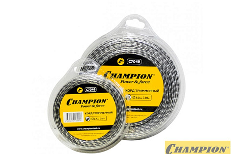 Леска триммерная (треугольник витой) 3мм х 50м Tri-twist CHAMPION C7049