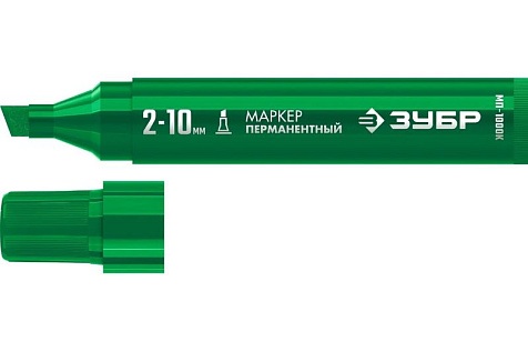 Маркер перманентный 2-10мм клиновидный зеленый ЗУБР МП-1000К 06333-4