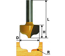 Фреза пазовая фасонная ф31.3х16мм r6.4 хв.8мм ЭНКОР