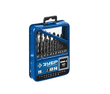 Набор сверл по металлу 1-10мм класс А Р6М5 19шт ЗУБР Профи