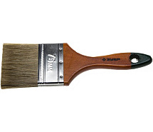 Кисть плоская смешанная 75мм деревянная ручка ЗУБР Лазурь-Мастер 4-01009-075