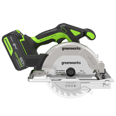Пила дисковая аккумуляторная GREENWORKS GD24CS165 1x5Ah 1501607CUG