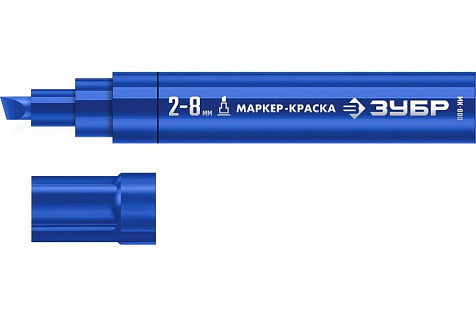 Маркер-краска 2-8мм клиновидный синий ЗУБР МК-800 06327-7