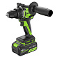 Дрель-шуруповерт аккумуляторная GREENWORKS GD24DD90 2х4Ah 3707507CUD