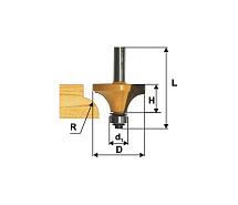 Фреза кромочная калевочная ф17х8мм r2.4 хв.8мм ЭНКОР