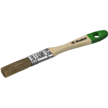 Кисть плоская смешанная 20мм деревянная ручка ЗУБР Лазурь-Мастер 4-01009-020