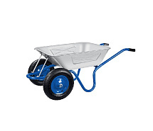 Тачка строительная 2-х колесная усиленная пневматические колеса ЗУБР Профи ПТ-350