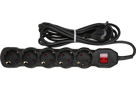 Фильтр сетевой 5 розеток 5м ПВС 3х0,75 RUCELF RU-B05-375-05Z