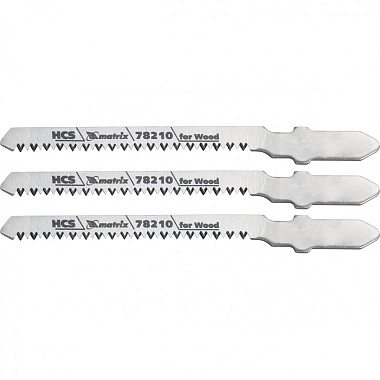 Полотна для электролобзика по дереву 76мм T101AO HCS 3шт MATRIX 78210