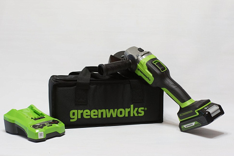 Шлифмашина угловая аккумуляторная GREENWORKS GD24AGK2 1х2Ah 3200207UA