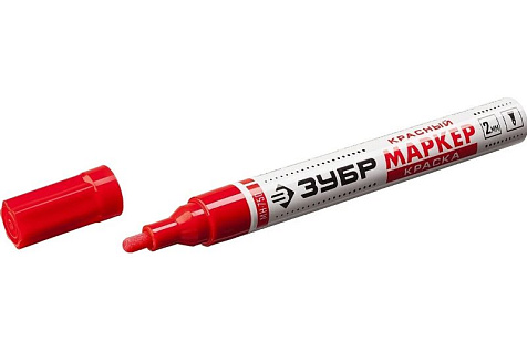 Маркер-краска 2-4мм круглый красный ЗУБР МК-400 06325-3