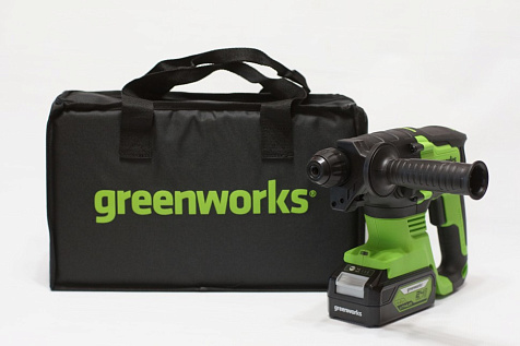 Перфоратор аккумуляторный GREENWORKS GD24SDS2K4 1х4Ah 3803007UB