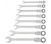 Набор ключей комбинированных трещоточных с шарниром 8-19мм 8шт MATRIX 14898