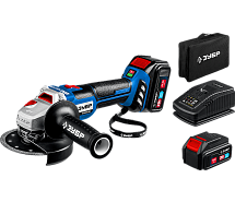 Шлифмашина угловая аккумуляторная ЗУБР Профи AB-125-42 2х4Ah