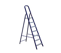 Стремянка стальная 7 ступеней профиль 40х20мм АЛЮМЕТ M8407