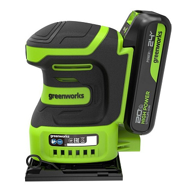 Шлифмашина вибрационная аккумуляторная GREENWORKS G24SS14 1х2Ah 3100507CUA