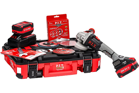 Шлифмашина угловая аккумуляторная PIT PWS 20H-125D 2х4Ah