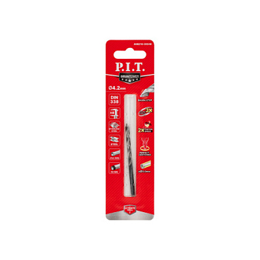 Сверло по металлу самоцентрирующееся 4,2х43х75мм HSS Drua SharkStep PIT AMED16-0004B