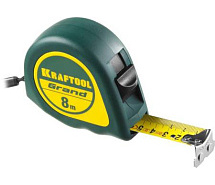 Рулетка 8м х 25мм нейлоновое покрытие магнитный крюк KRAFTOOL Grand 34022-08-25