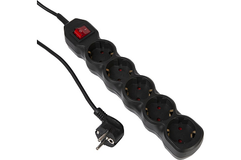 Фильтр сетевой 5 розеток 1,8м ПВС 3х0,75 RUCELF RU-B05-375-18Z