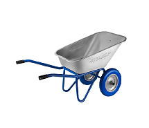 Тачка строительная 2-х колесная полиуретановые колеса ЗУБР Профи ПТ-300